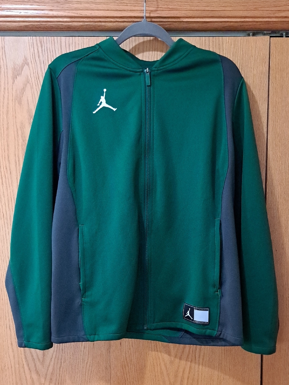 Jordan Green and Gray Zip-Up Track Jacket